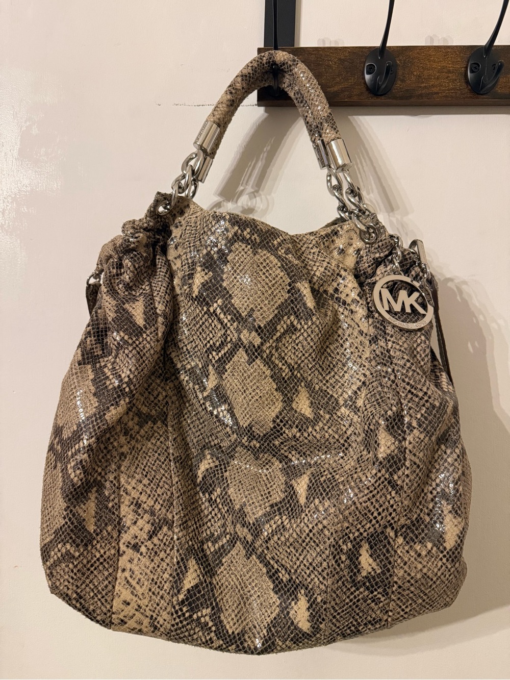 Michael Kors Python/Snake-Print Shoulder Bag & Wallet